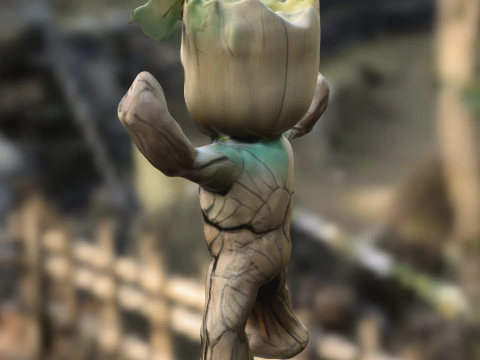 Muscular Tree Baby groot 3D Model