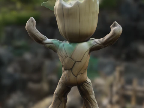 Muscular Tree Baby groot 3D Model
