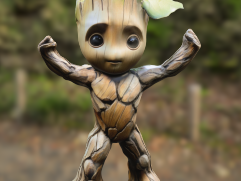 Muscular Tree Baby groot Modello 3D