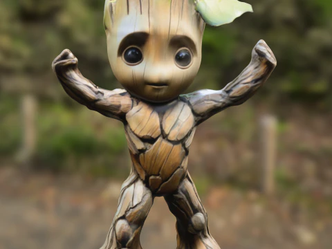 Muscular Tree Baby groot 3D Model