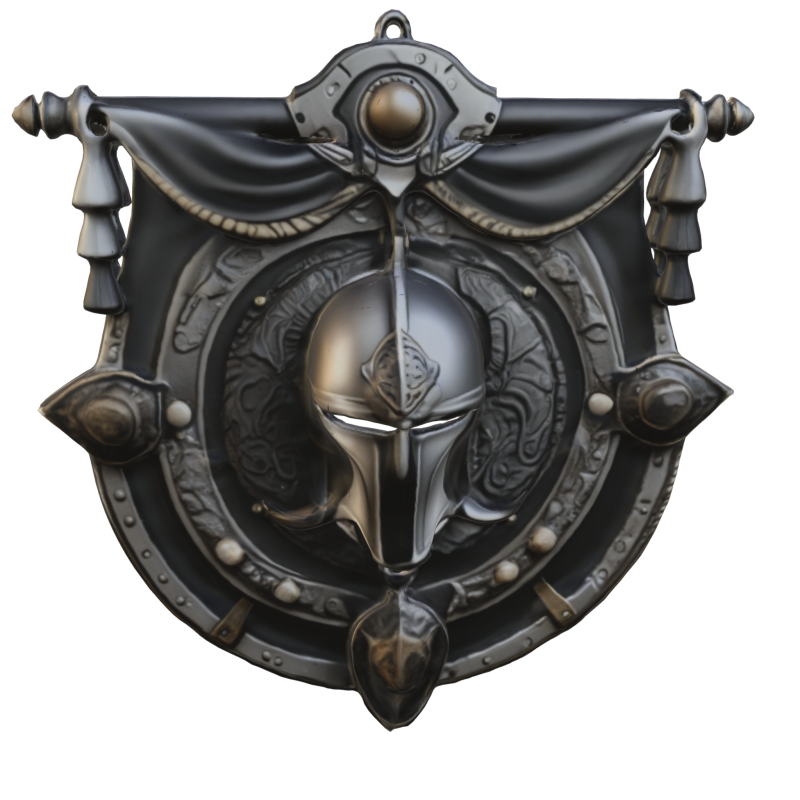 Medieval Warrior Wall Emblem Modello 3D .c4d .max .obj .3ds .fbx .stl .blend