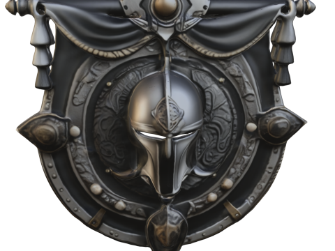 Medieval Warrior Wall Emblem Model 3D