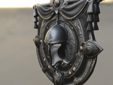 Medieval Warrior Wall Emblem Modello 3D
