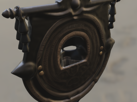 Medieval Warrior Wall Emblem Modello 3D