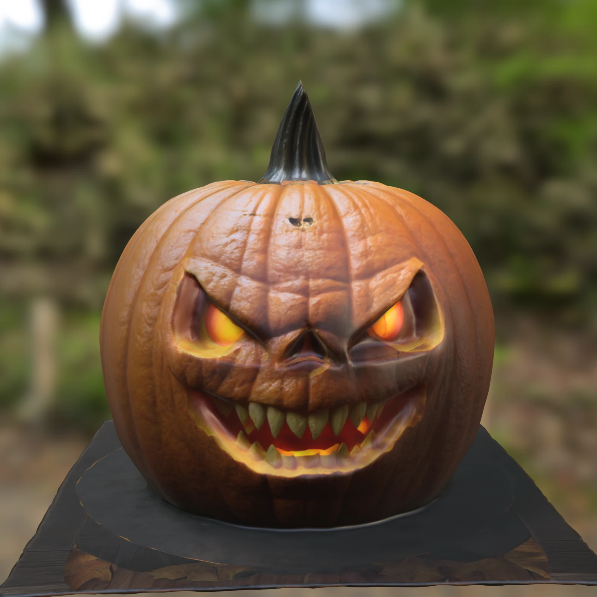 Evil Jack O Lantern Pumpkin Halloween 3D Model .c4d .max .obj .3ds .fbx .stl .blend