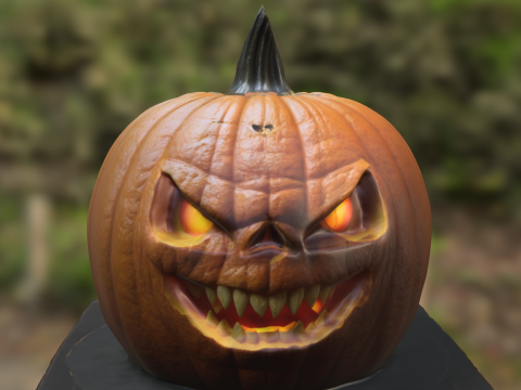 Evil Jack O Lantern Pumpkin Halloween Modello 3D