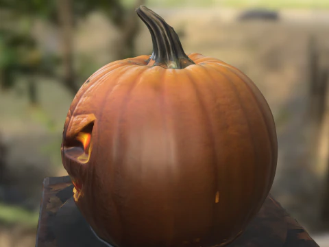 Evil Jack O Lantern Pumpkin Halloween 3D Model