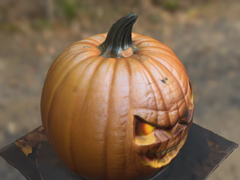 Evil Jack O Lantern Pumpkin Halloween 3D Model