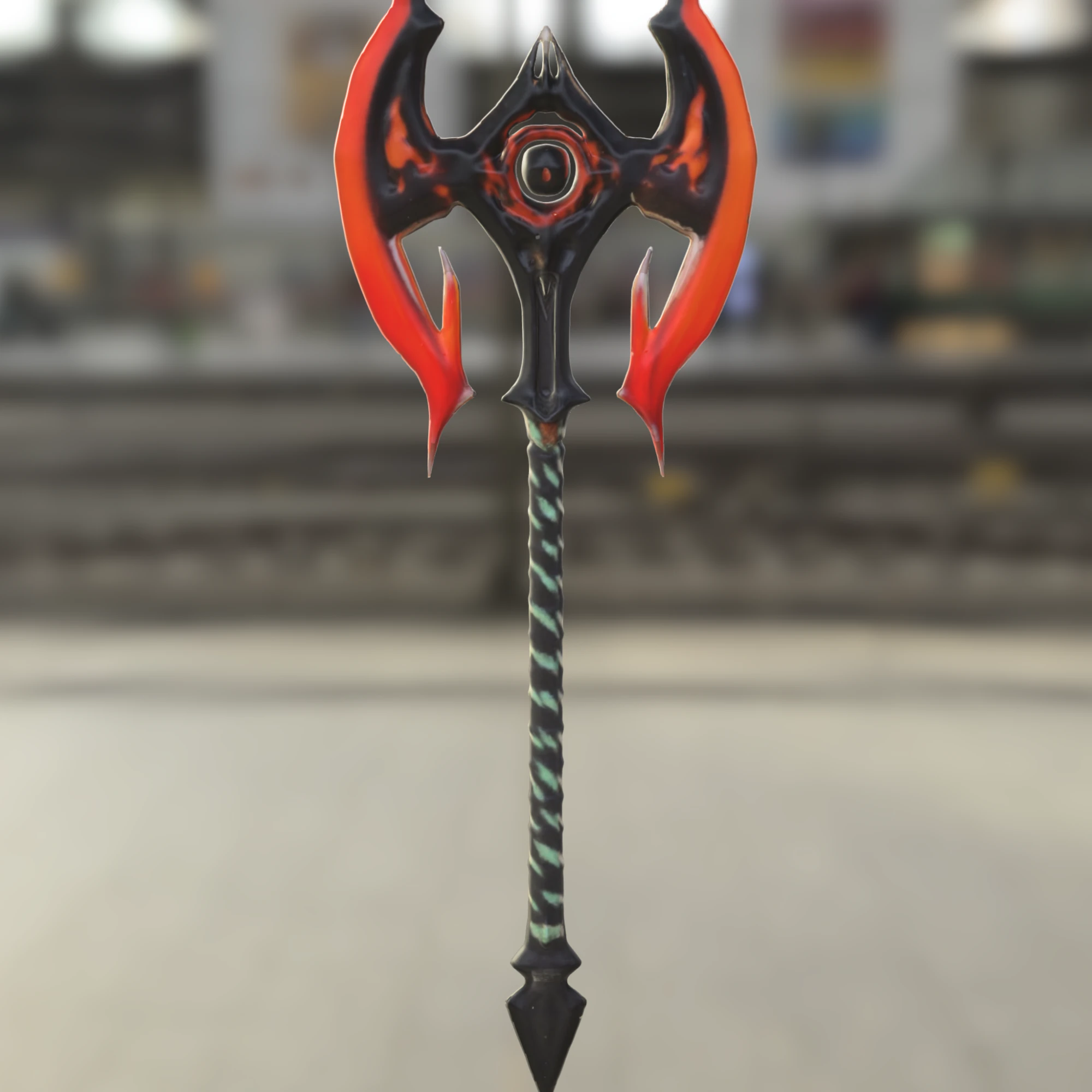 Demonic Battle Axe 3D Model .c4d .max .obj .3ds .fbx .stl .blend 