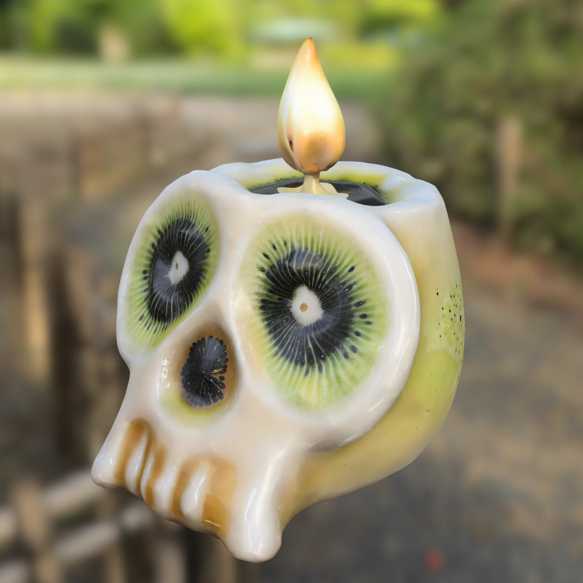 Eyed Skull Candle 3D Model .c4d .max .obj .3ds .fbx .stl .blend