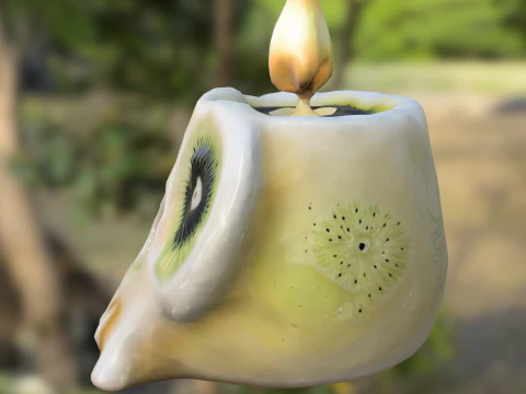 Eyed Skull Candle 3D Model