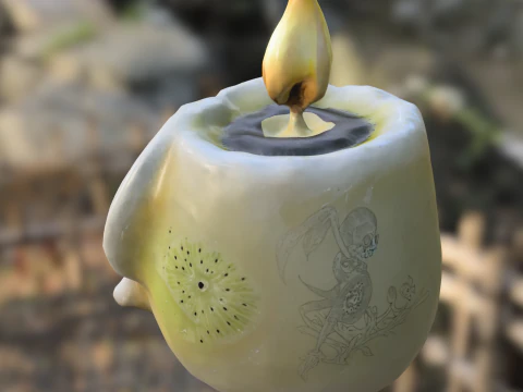 Eyed Skull Candle 3D Model
