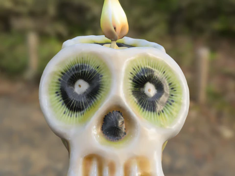Eyed Skull Candle 3D Model