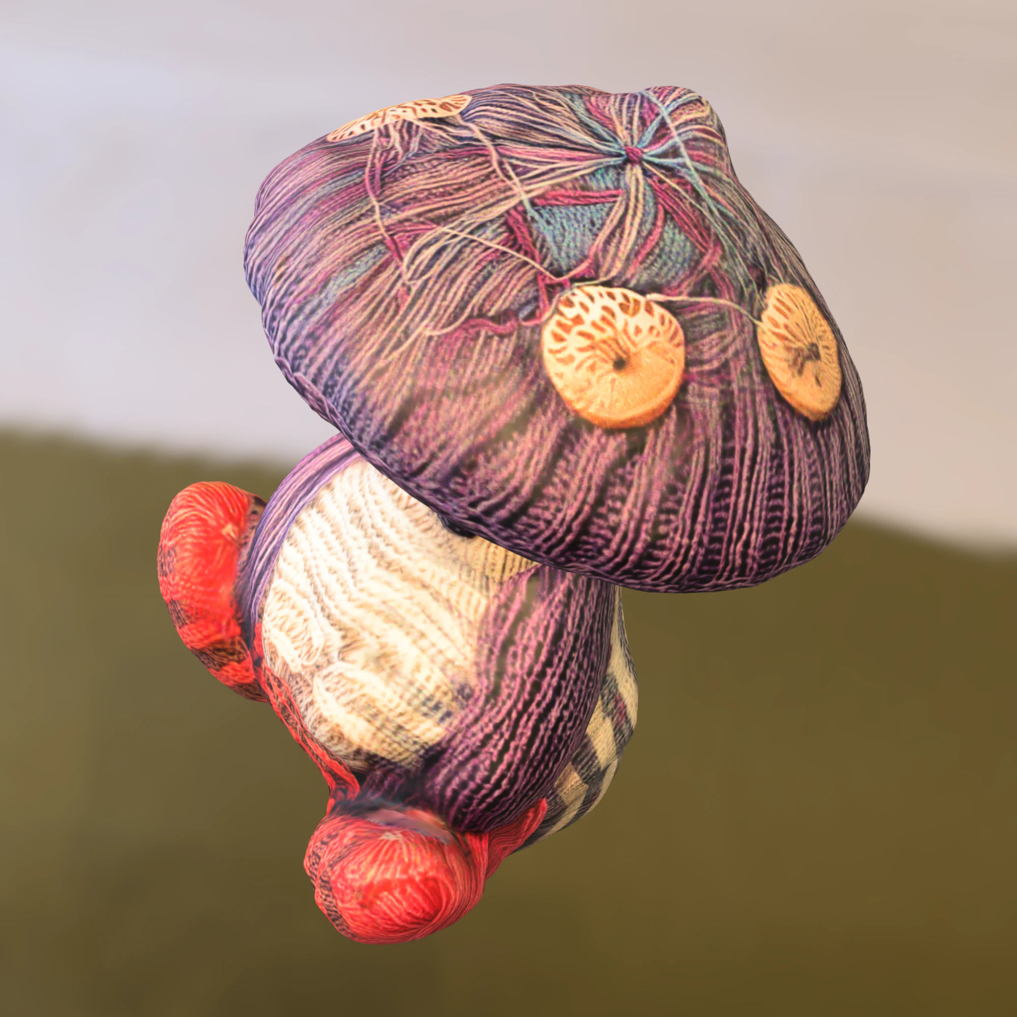 Mushroom Creature Plush 3D Model .c4d .max .obj .3ds .fbx .stl .blend