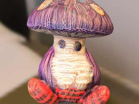 Mushroom Creature Plush 3D Model