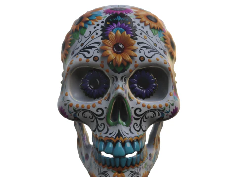 Decorated Sugar Skull Da de los Muertos 3D Model