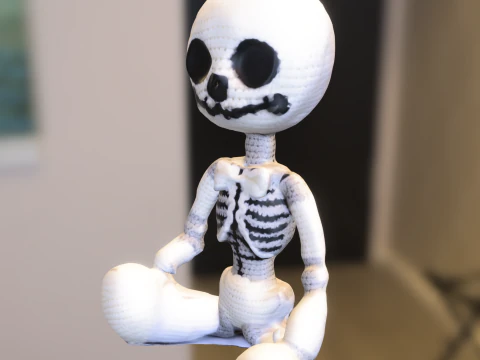 Cartoon Skeleton Plush 3D Model