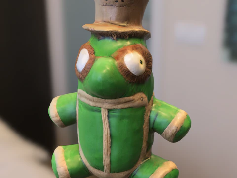 Fantazyjna pluszowa czapka z żabą Model 3D