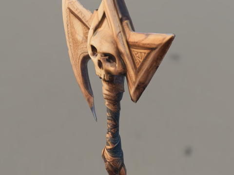 Skull Battle Axe 3D Модель