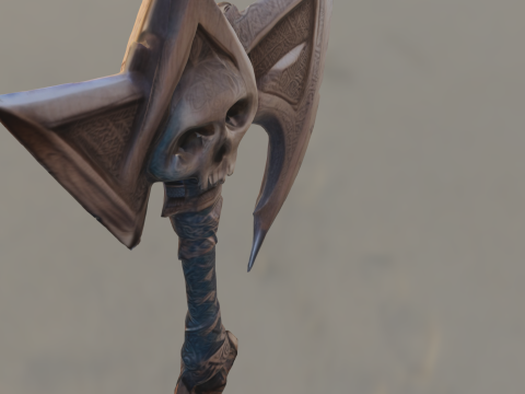Skull Battle Axe 3Dモデル
