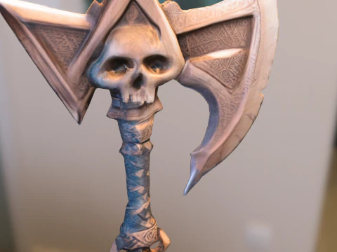 Skull Battle Axe 3D Model
