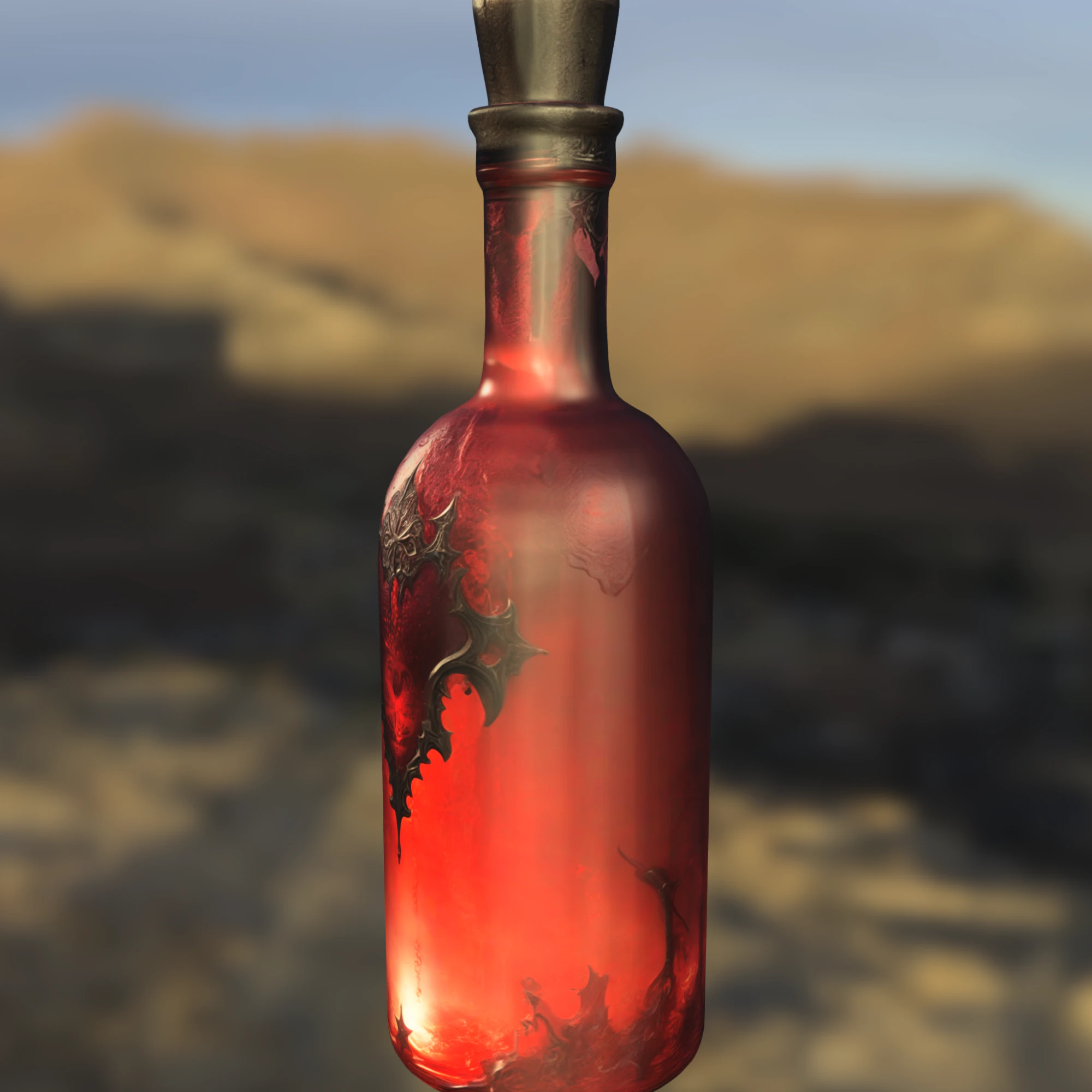 Dark Magic Potion Bottle 3D Model .c4d .max .obj .3ds .fbx .stl .blend 