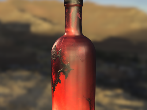 Dark Magic Potion Bottle 3D Model