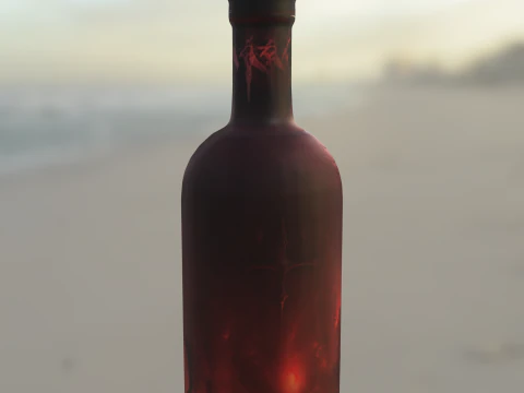 Dark Magic Potion Bottle 3D Model