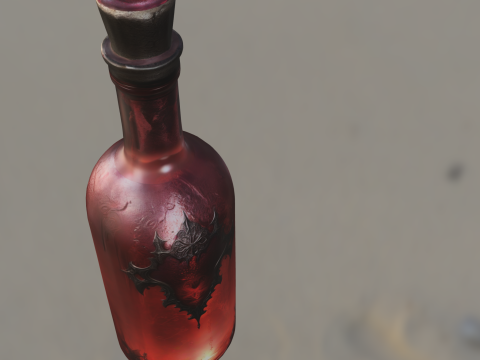 Dark Magic Potion Bottle 3D Model