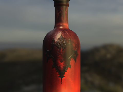 Dark Magic Potion Bottle 3D Model