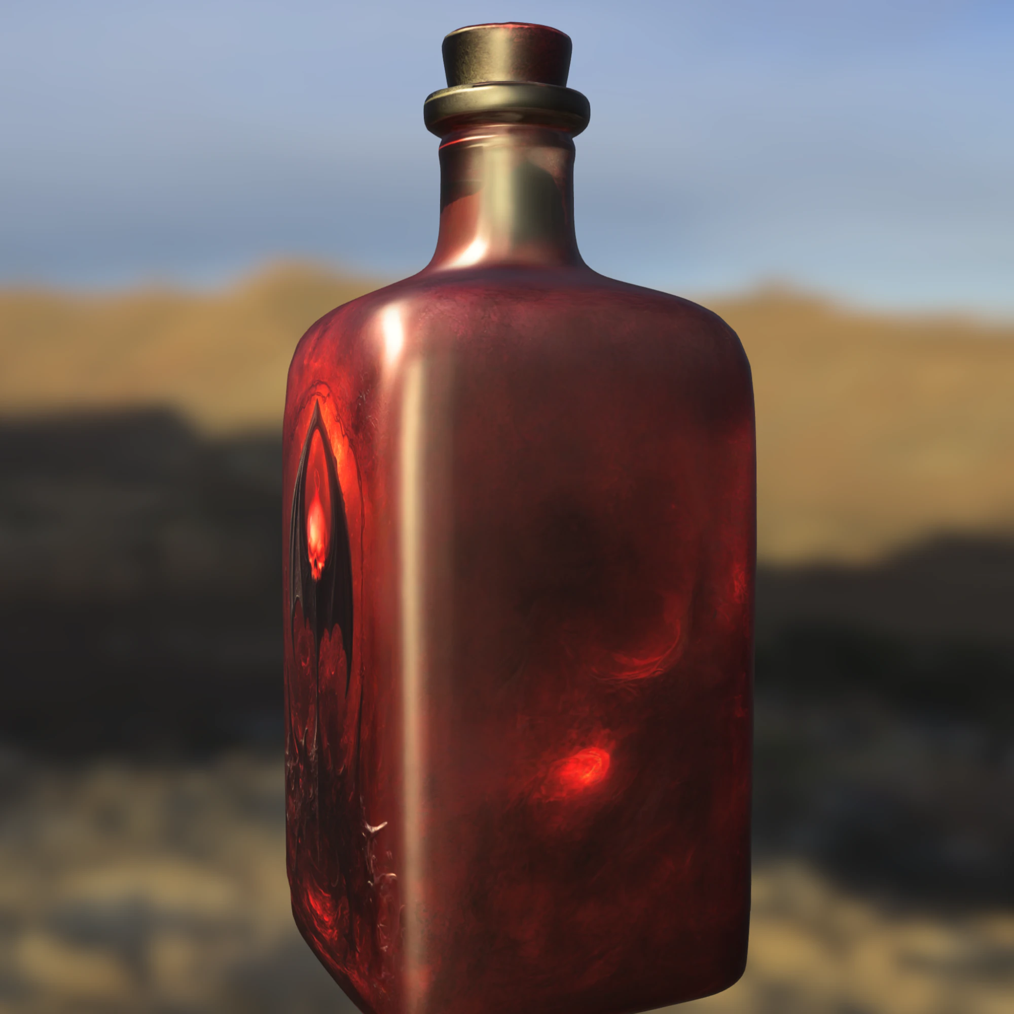 Demonic Potion Bottle 3D Model .c4d .max .obj .3ds .fbx .stl .blend 