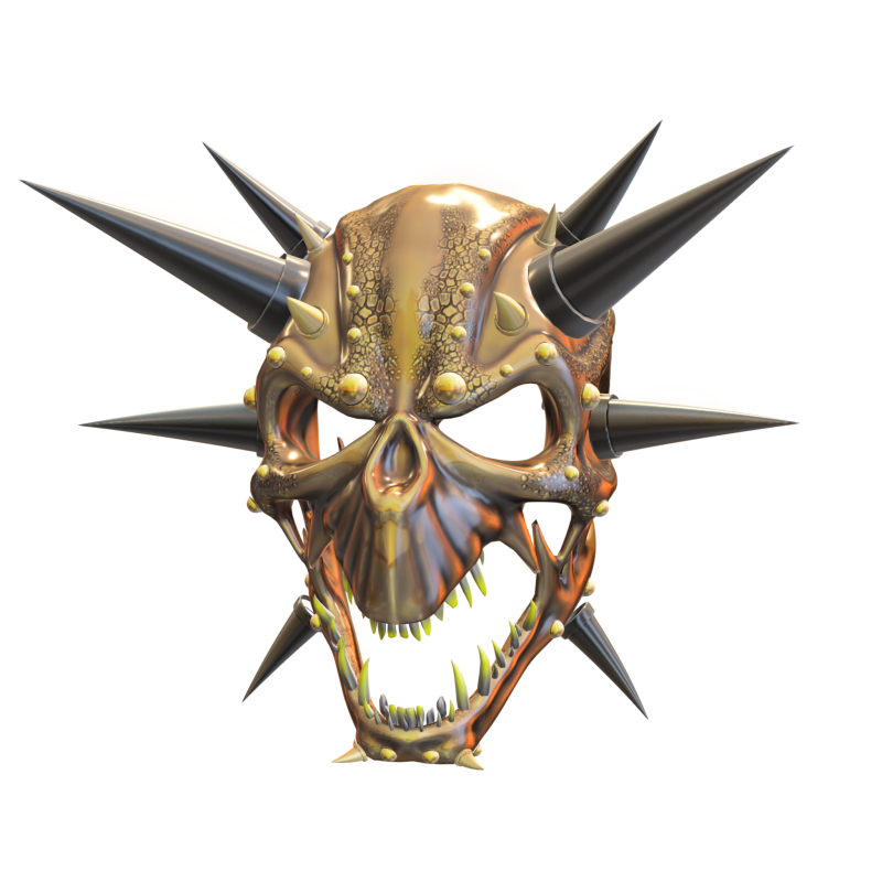 Demonic Spiked Skull Mask Modelo 3D .c4d .max .obj .3ds .fbx .stl .blend