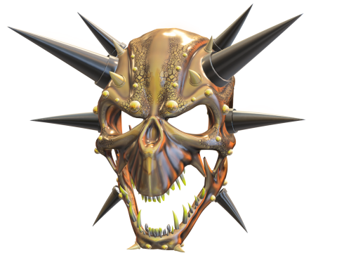 Demonic Spiked Skull Mask 3Dモデル