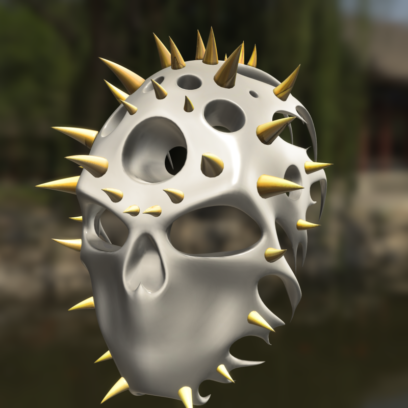 Alien Bio Spiked Mask Futuristic Modello 3D .c4d .max .obj .3ds .fbx .stl .blend