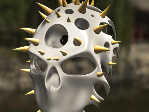 Alien Bio Spiked Mask Futuristic 3Dモデル