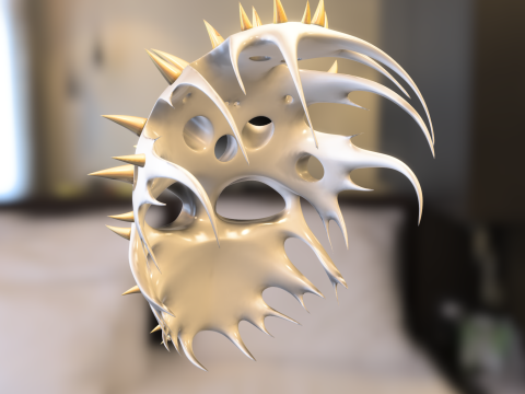 Alien Bio Spiked Mask Futuristic Modello 3D
