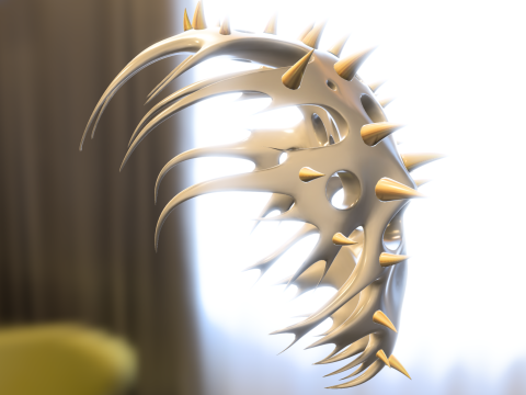 Alien Bio Spiked Mask Futuristic Modello 3D