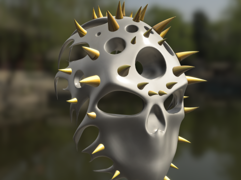 Alien Bio Spiked Mask Futuristic Modello 3D