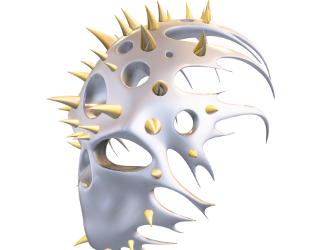 Alien Bio Spiked Mask Futuristic Modello 3D