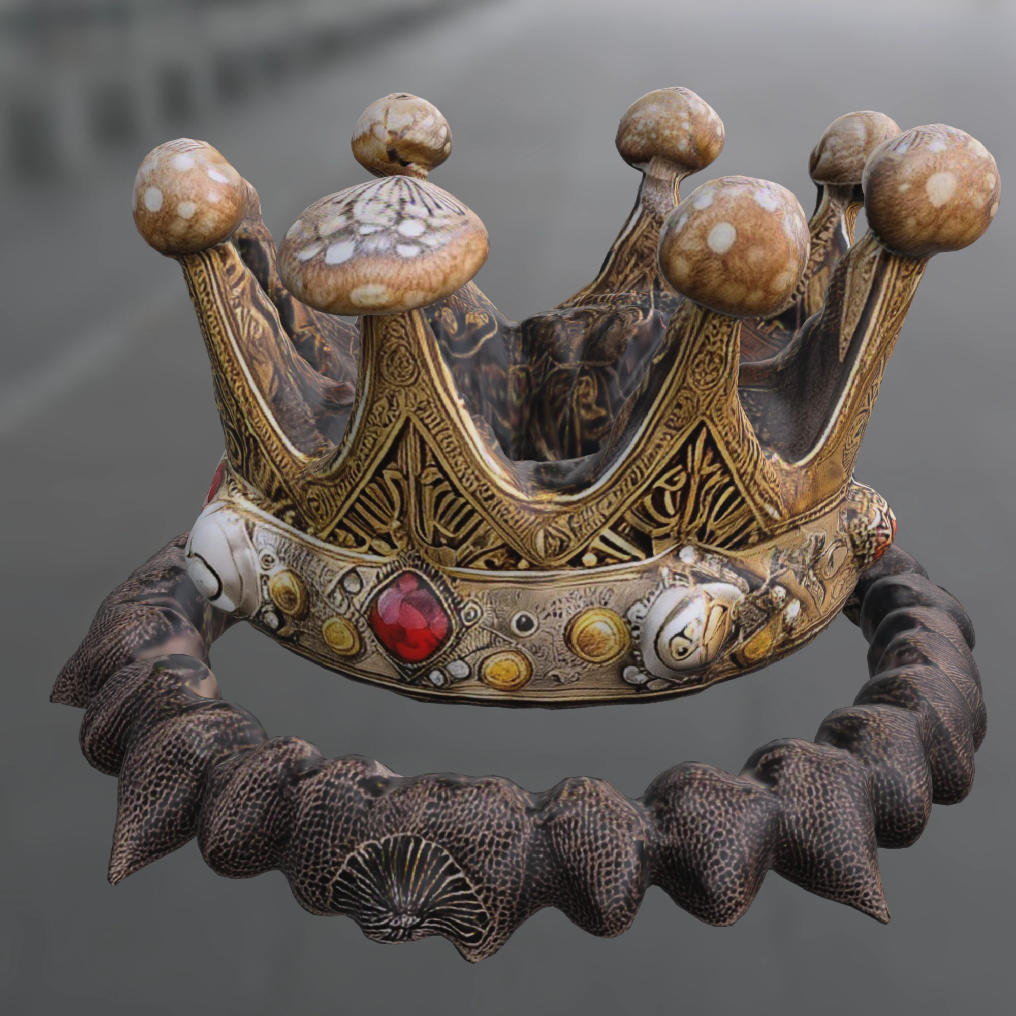 Mushroom Kings Crown 3D Model .c4d .max .obj .3ds .fbx .stl .blend 
