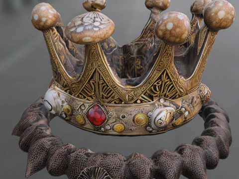 Paddestoel Koningen Kroon 3D Model