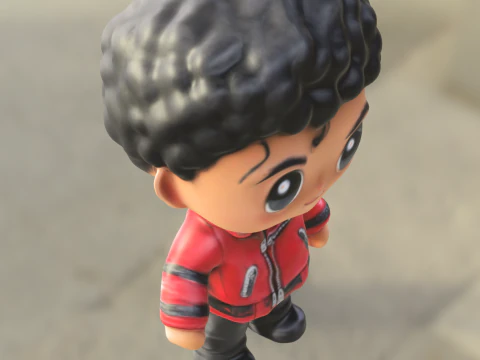 Thriller-Inspired Chibi Boy 3D Model