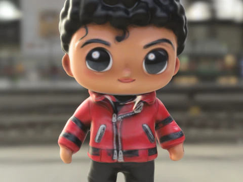 Thriller-Inspired Chibi Boy 3D Model