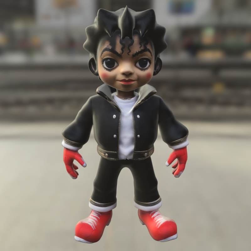 Retro Pop Star Chibi Modello 3D .c4d .max .obj .3ds .fbx .stl .blend