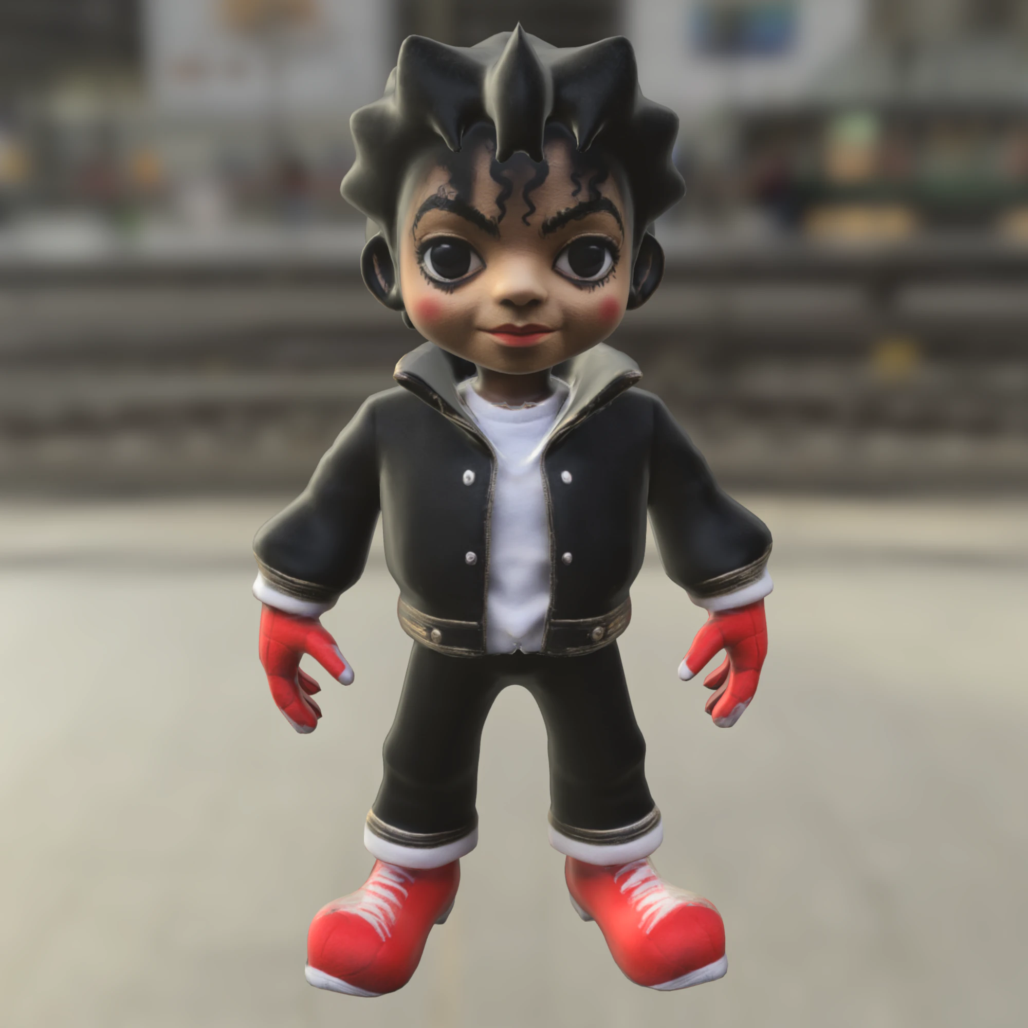 Retro Pop Star Chibi 3D Model .c4d .max .obj .3ds .fbx .stl .blend 