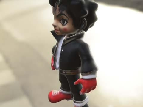 Retro Pop Star Chibi Modello 3D