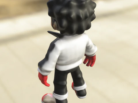 Retro Pop Star Chibi 3D Model