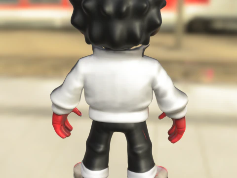 Retro Pop Star Chibi 3D Model