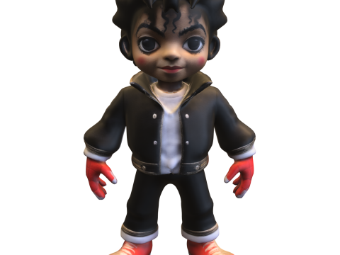 Retro Pop Star Chibi Modello 3D