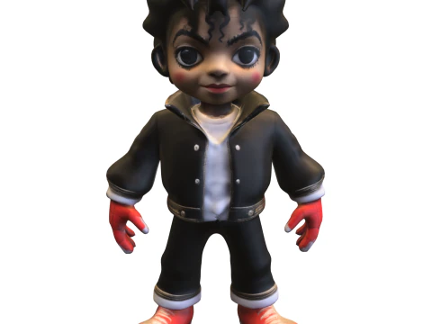Retro Pop Star Chibi 3D Model